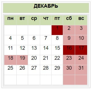 Праздничные и выходные дни в декабре 2017 в Казахстане
